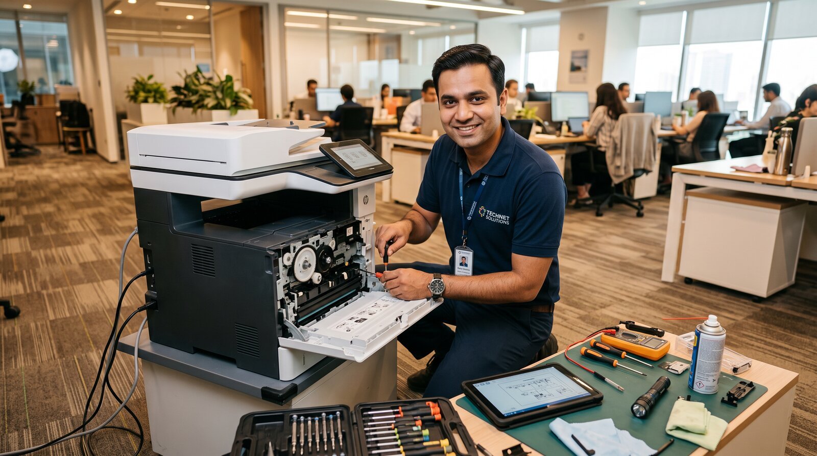 Printmark authorized service engineer providing onsite support